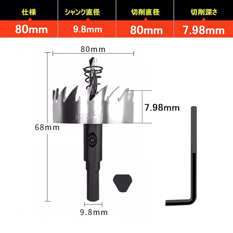 Amazon.co.jp: ホールソーφ80mmステンレス鋼 ホールソー 金属